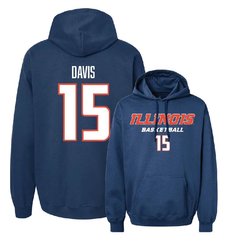 Men's hoodies lightweight-comfort -Navy Illinois Classic Hoodie  - Jake Davis