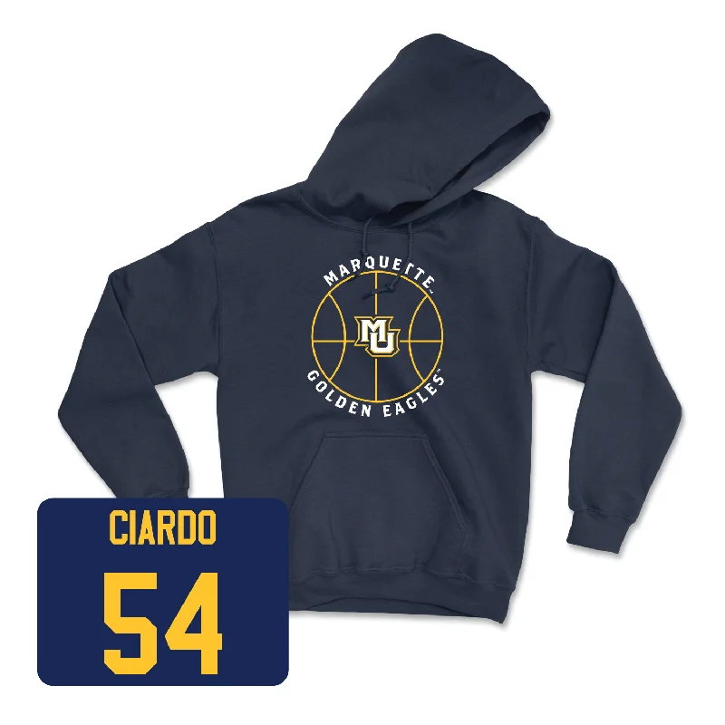 Men's hoodies luxury -Navy Men's Basketball Hardwood Hoodie - Jake Ciardo