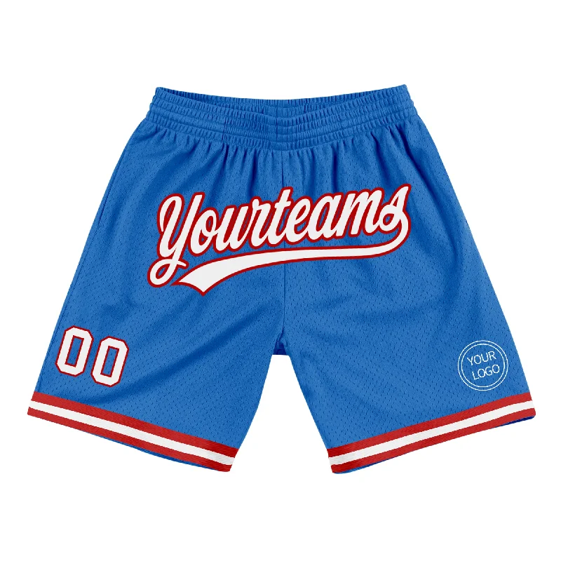 Men's basketball shorts performance-hybrid -Custom Blue White-Red Authentic Throwback Basketball Shorts