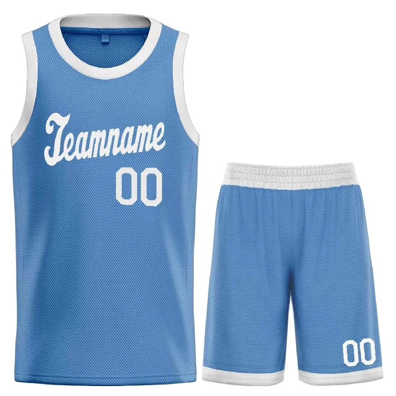 Men's basketball uniform sports clothing -Custom Light Blue White Classic Sets Sports Uniform Basketball Jersey