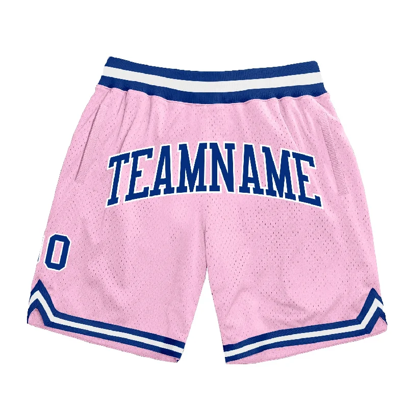 Men's basketball shorts moisture-dynamic -Custom Light Pink Royal-White Authentic Throwback Basketball Shorts