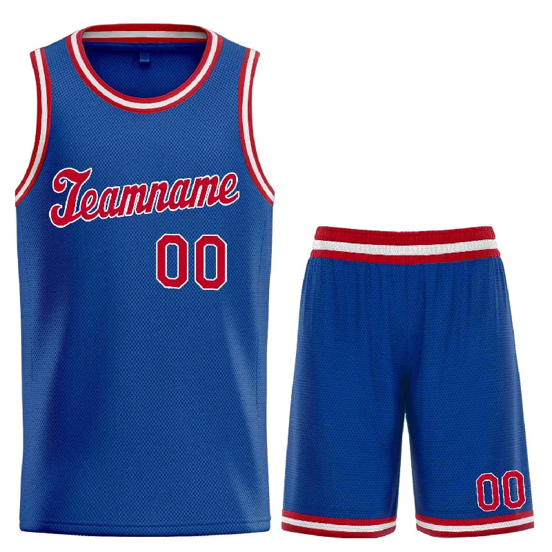 Men's basketball uniform bold designs -Custom Royal Red-White Classic Sets Sports Uniform Basketball Jersey