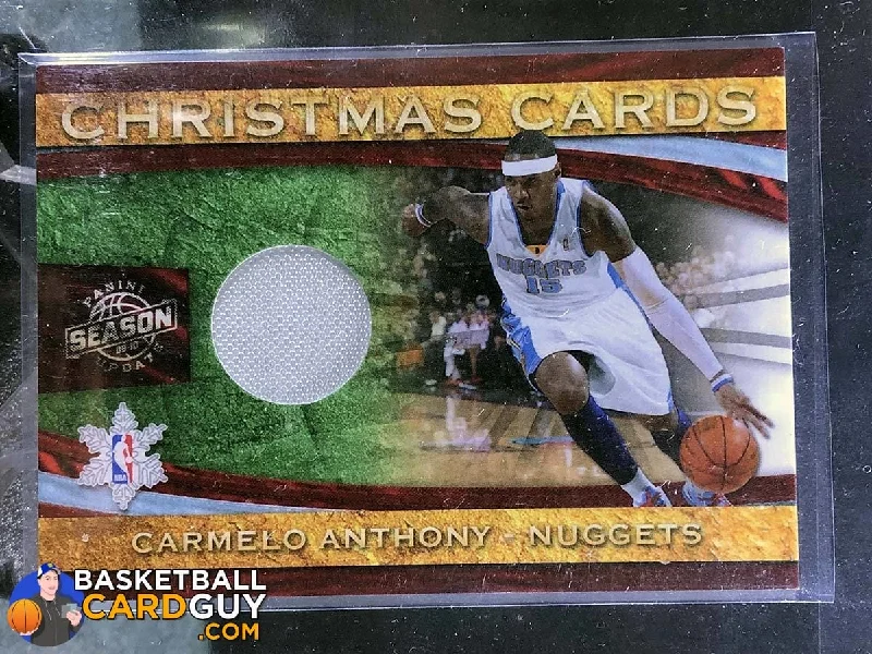 Men's basketball uniform breathable shorts -Carmelo Anthony 2009-10 Season Update Christmas Cards Jersey