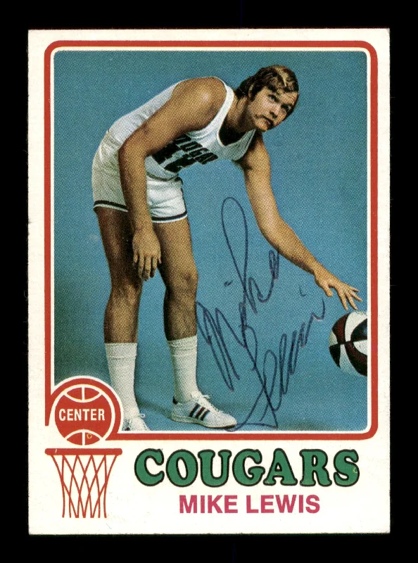 Men's basketball card performance combo -Mike Lewis Autographed 1973-74 Topps Card #219 Carolina Cougars SKU #205358