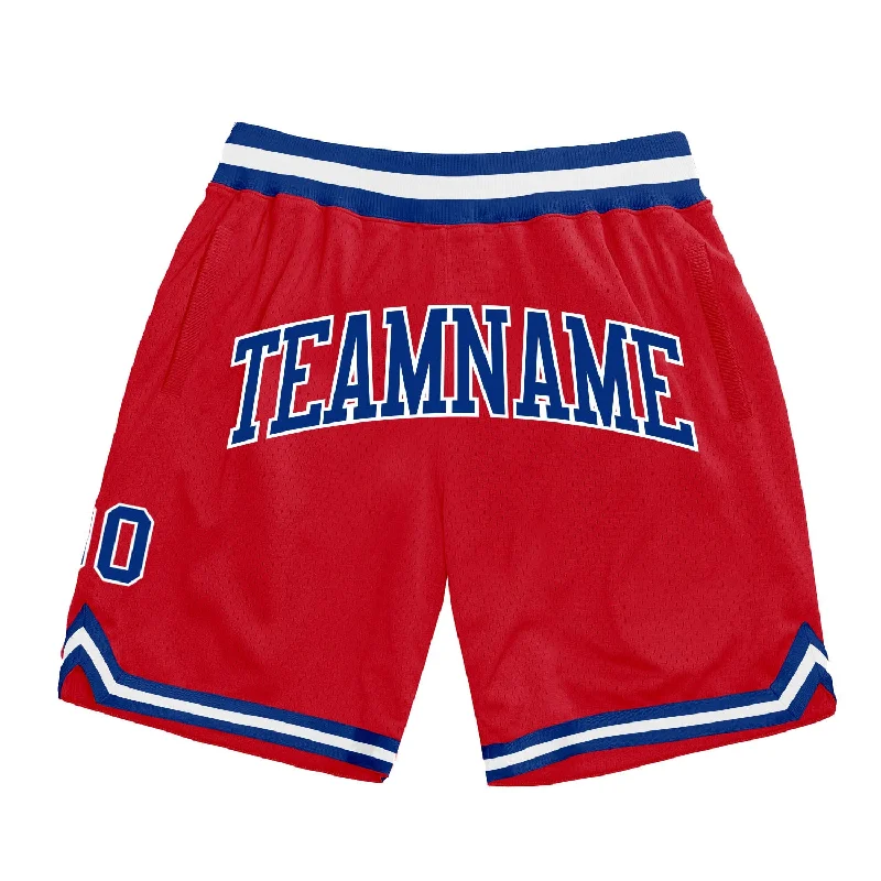 Men's basketball shorts sweat-dynamic -Custom Red Royal-White Authentic Throwback Basketball Shorts