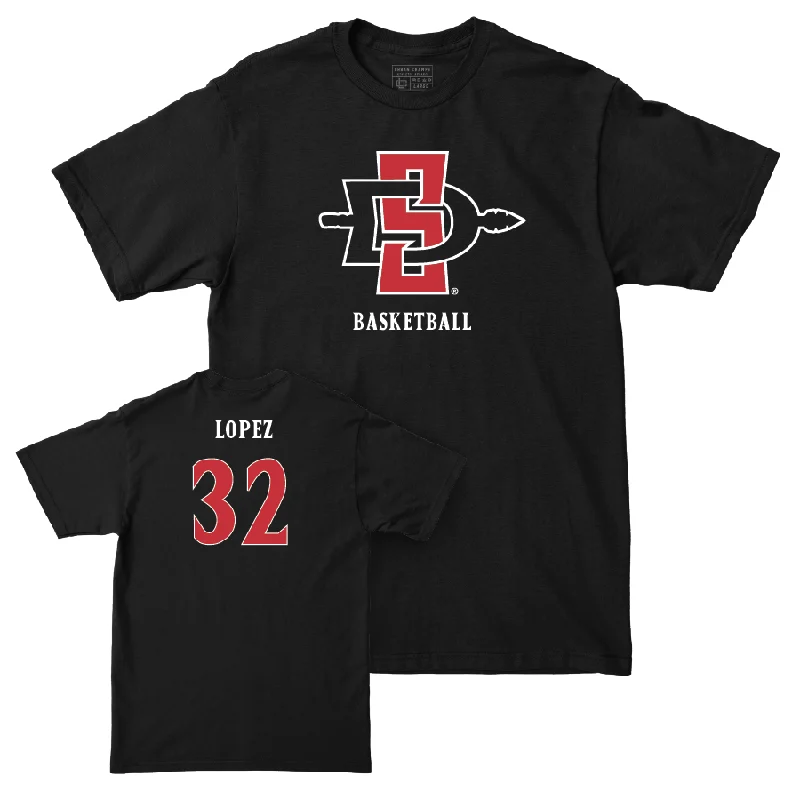 Men's basketball T-shirt performance package -SDSU Men's Basketball Black Mark Tee - Desai Lopez #32