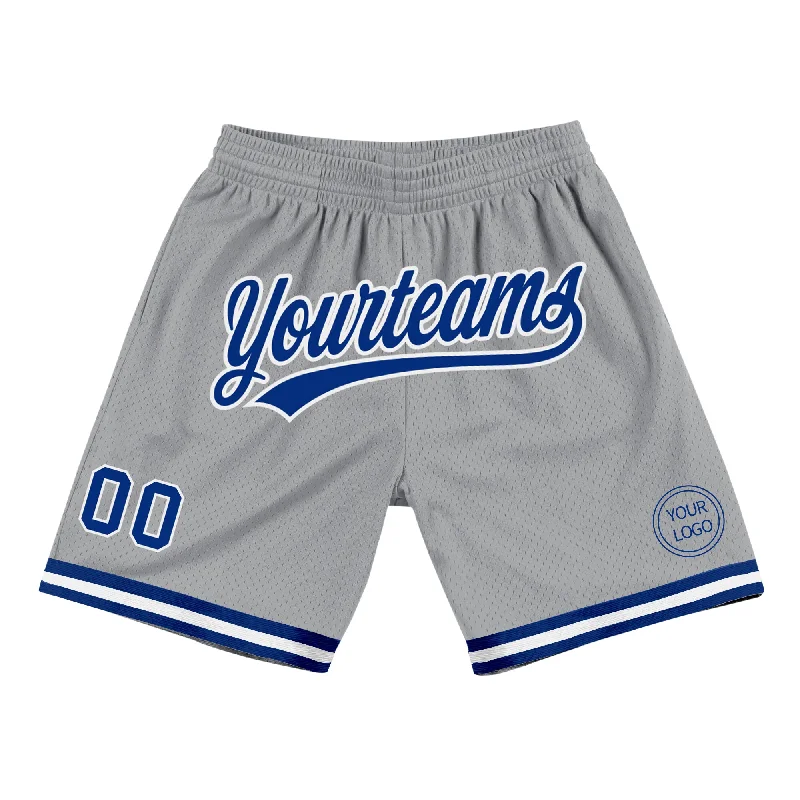 Men's basketball shorts moisture-dynamic -Custom Gray Royal-White Authentic Throwback Basketball Shorts