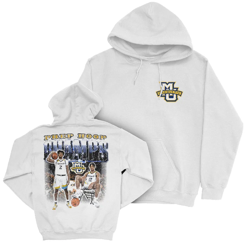 Men's hoodies soft -EXCLUSIVE RELEASE: Royce x Damarius Prep School Champions White Hoodie