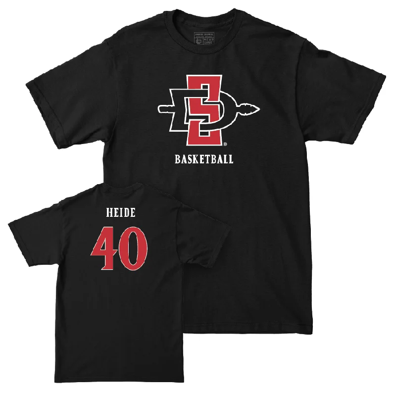 Men's basketball T-shirt affordable package -SDSU Men's Basketball Black Mark Tee - Miles Heide #40