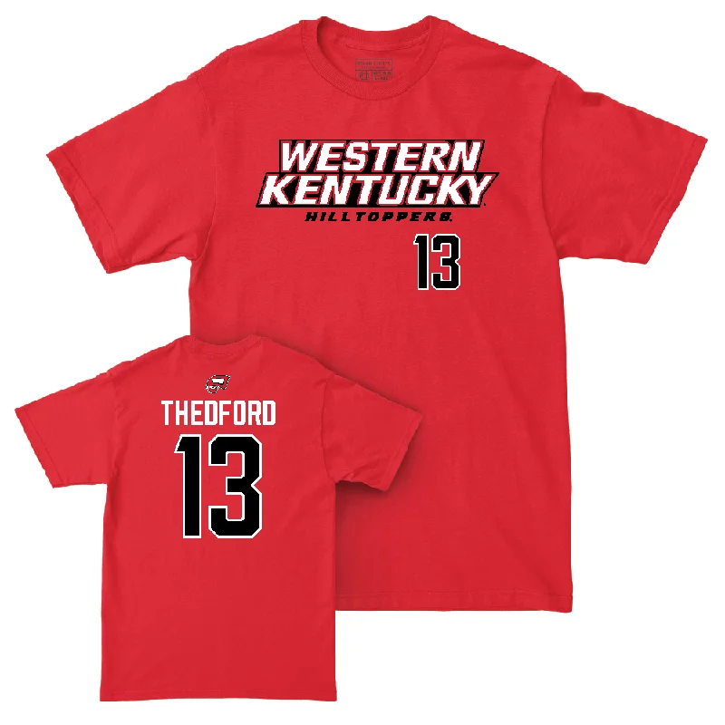 Men's basketball T-shirt trendy sale -WKU Men's Basketball Red Sideline Tee  - Julius Thedford