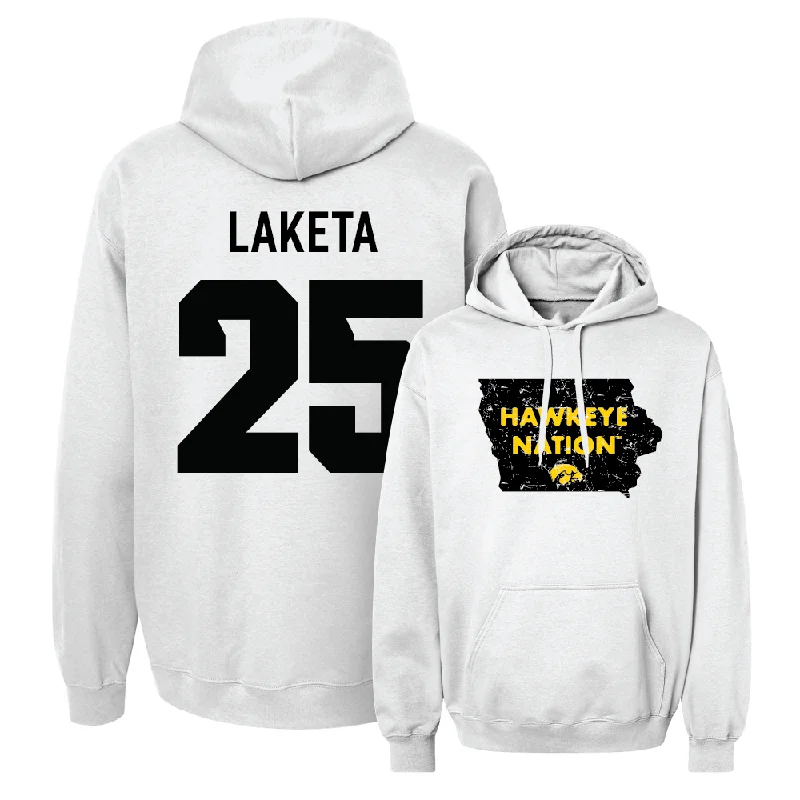 Men's hoodies performance-fleece -Men's Basketball White State Hoodie - Luc Laketa