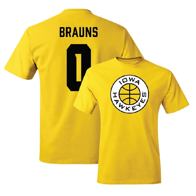 Men's basketball T-shirt sleek tees -Gold Men's Basketball Tee - Even Brauns