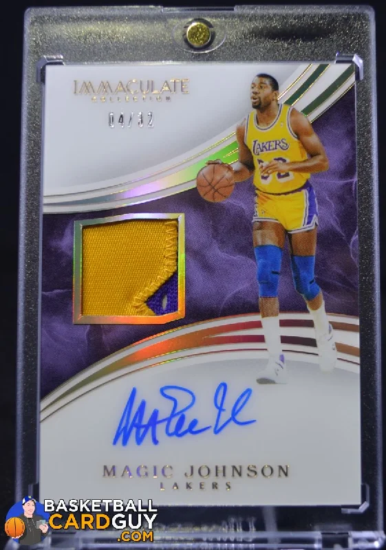 Men's basketball uniform casual wear -2015-16 Immaculate Collection Patch Autographs Jersey Number #PAMJO Magic Johnson/32