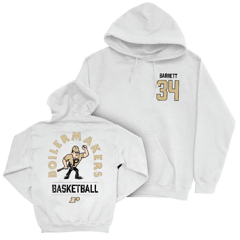 Men's hoodies windproof -Men's Basketball White Mascot Hoodie - Carson Barrett | #34