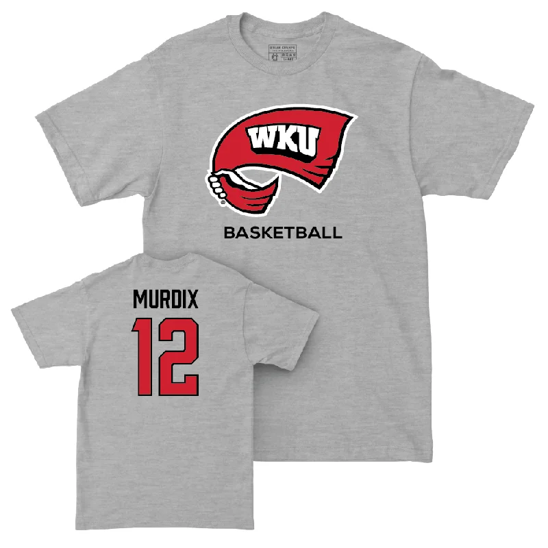 Men's basketball T-shirt performance ensemble -WKU Men's Basketball Sport Grey Classic Tee - Terrion Murdix | #12