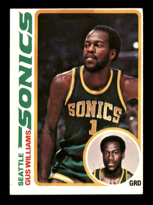 Men's basketball card performance special -Gus Williams Autographed 1978-79 Topps Card #39 Seattle Supersonics (Tape On Top) SKU #213577