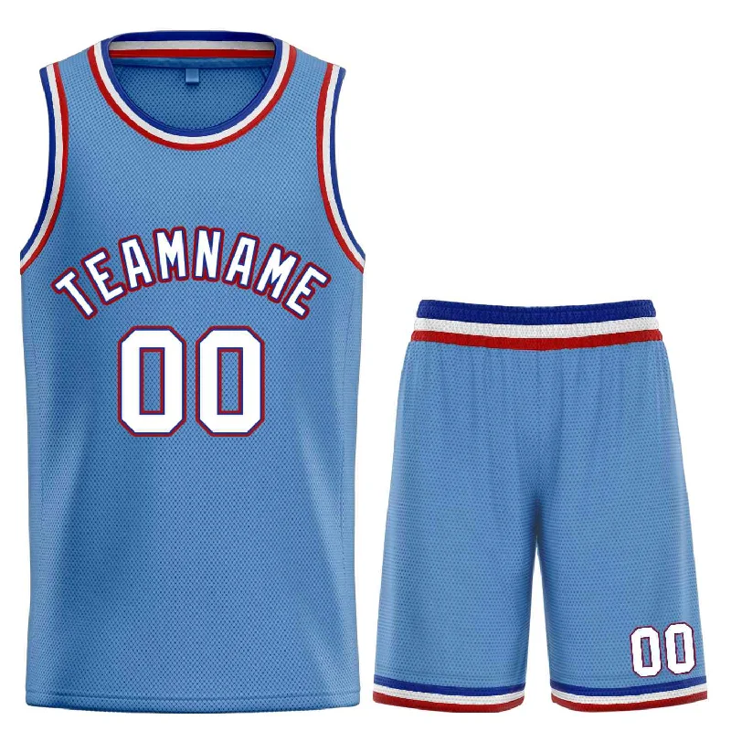 Men's basketball uniform team wear -Custom Light Blue White-Royal Bull Classic Sets Basketball Jersey