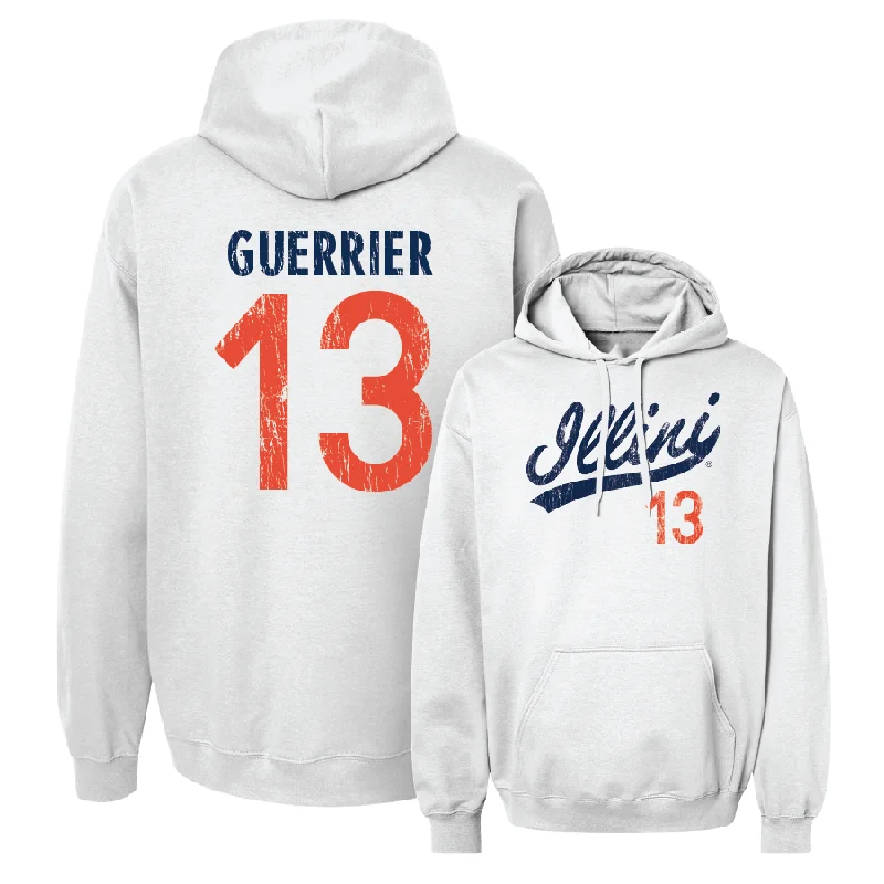 Men's hoodies durable-fit -White Script Hoodie - Quincy Guerrier