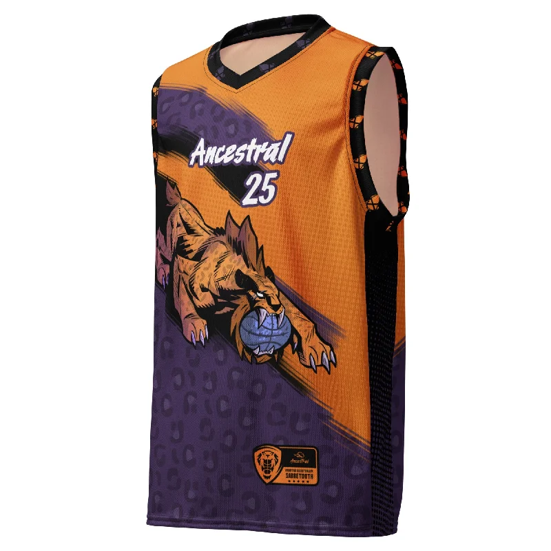 Men's basketball uniform moisture control -Primitive Sabretooth 1 - Basketball Unisex Jersey