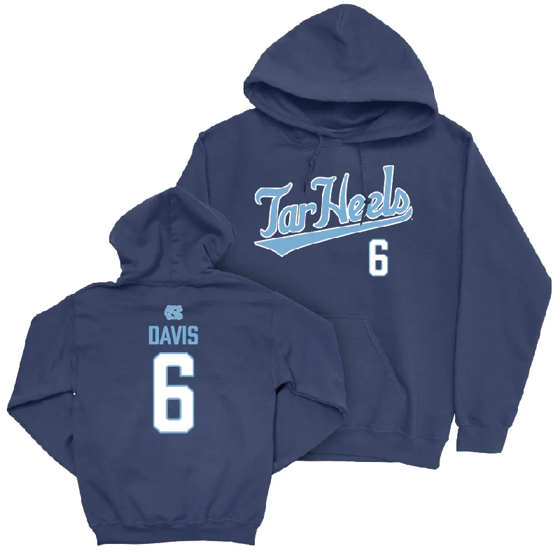 Men's hoodies sweat-proof -UNC Men's Basketball Navy Script Hoodie  - Elijah Davis