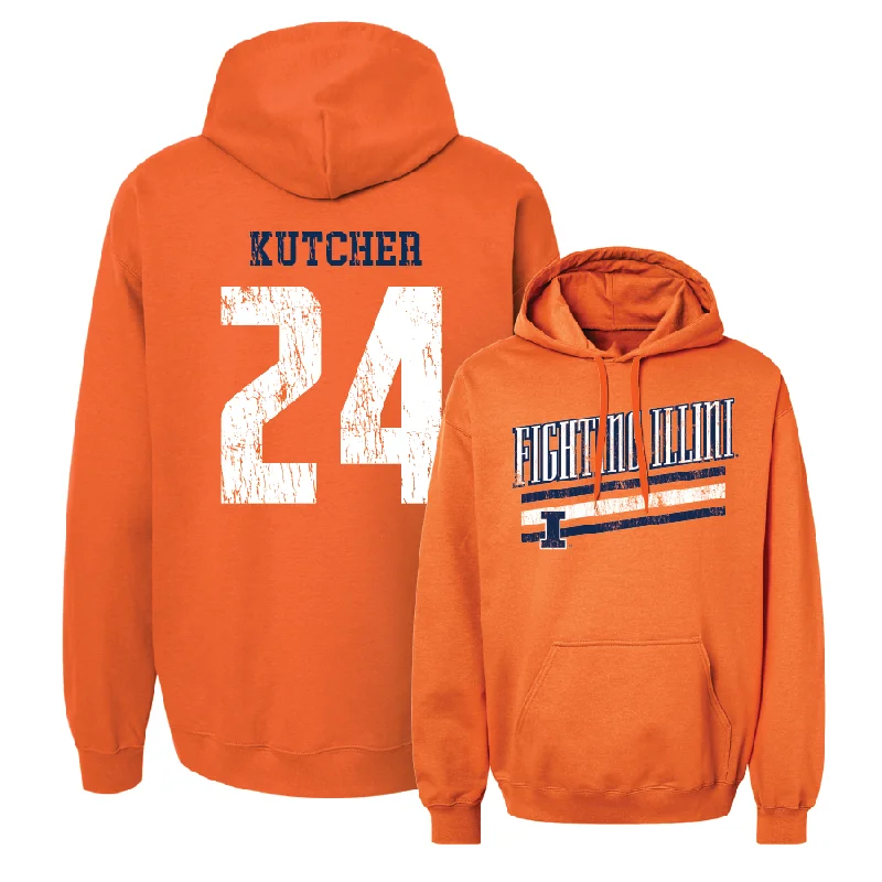 Men's hoodies lightweight-performance -Orange Slant Hoodie - Keaton Kutcher #24