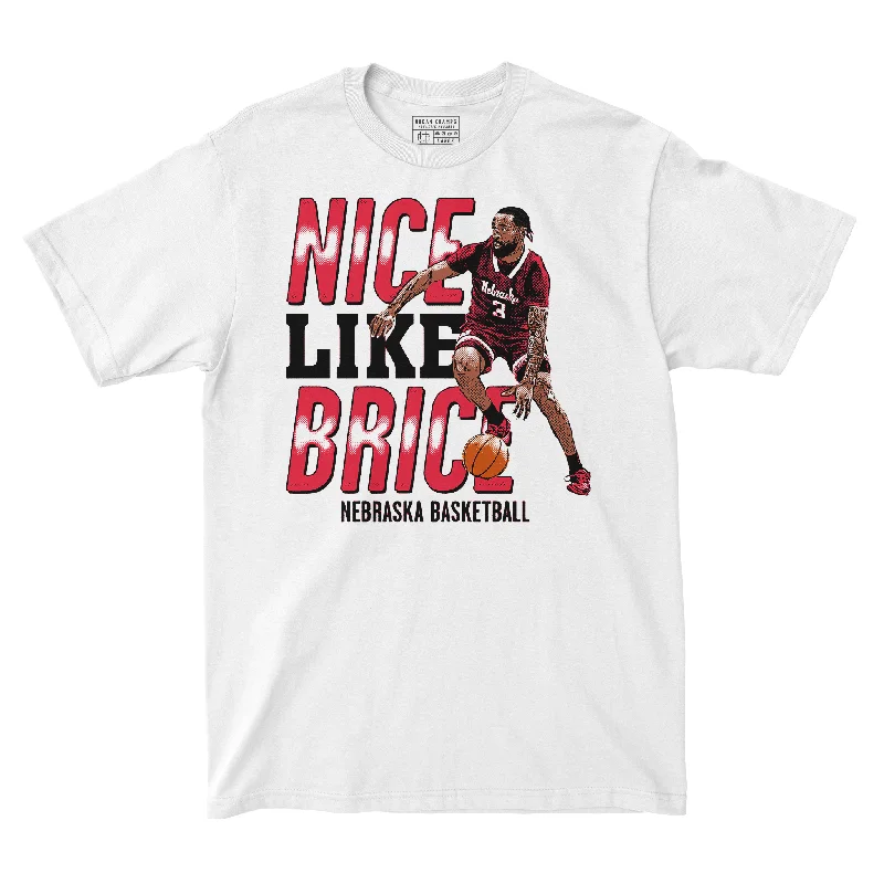 Men's basketball T-shirt quality ensemble -EXCLUSIVE RELEASE: Brice Williams - Nice Like Brice White Tee