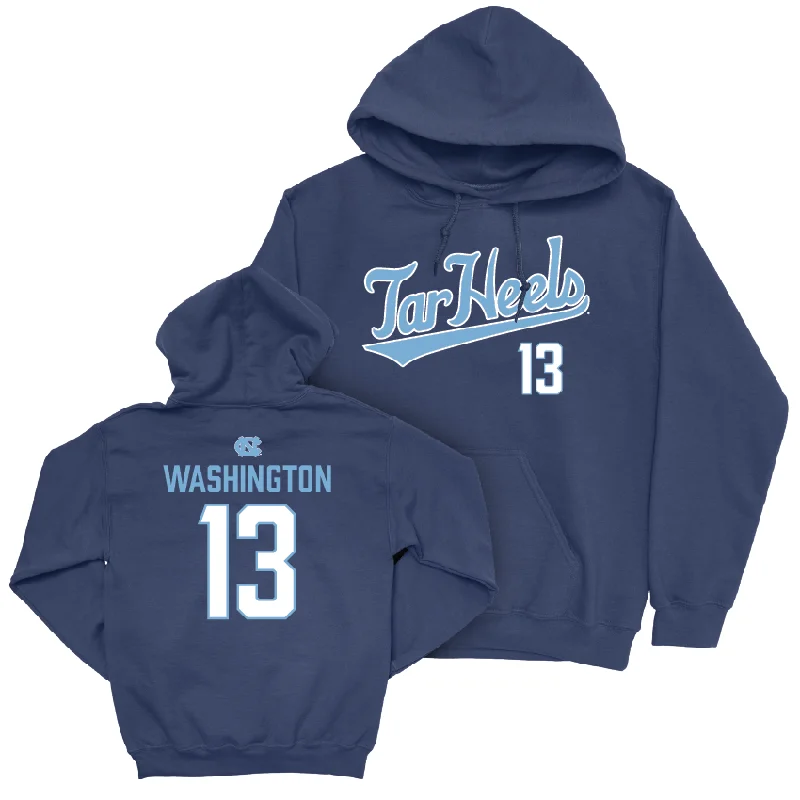 Men's hoodies eye-catching -UNC Men's Basketball Navy Script Hoodie - Jalen Washington