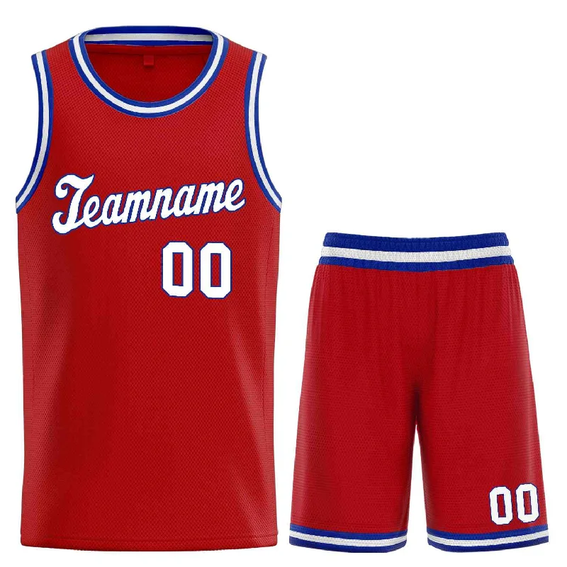 Men's basketball uniform affordable uniform -Custom Red White-Royal Classic Sets Sports Uniform Basketball Jersey