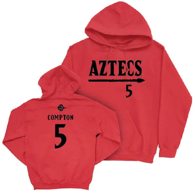 Men's hoodies warming -SDSU Men's Basketball Red Staple Hoodie  - Pharaoh Compton