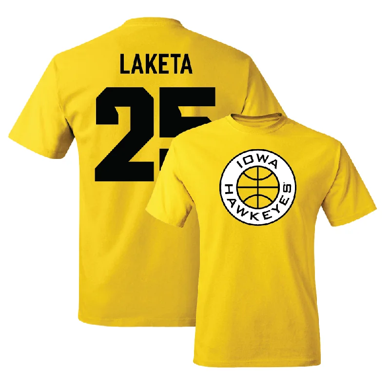 Men's basketball T-shirt custom combo -Gold Men's Basketball Tee - Luc Laketa