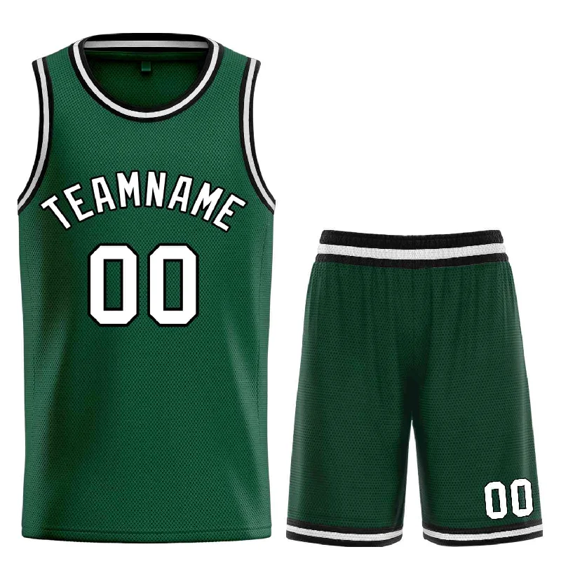 Men's basketball uniform pro fit -Custom Hunter Green White-Black Bull Classic Sets Curved Basketball Jersey