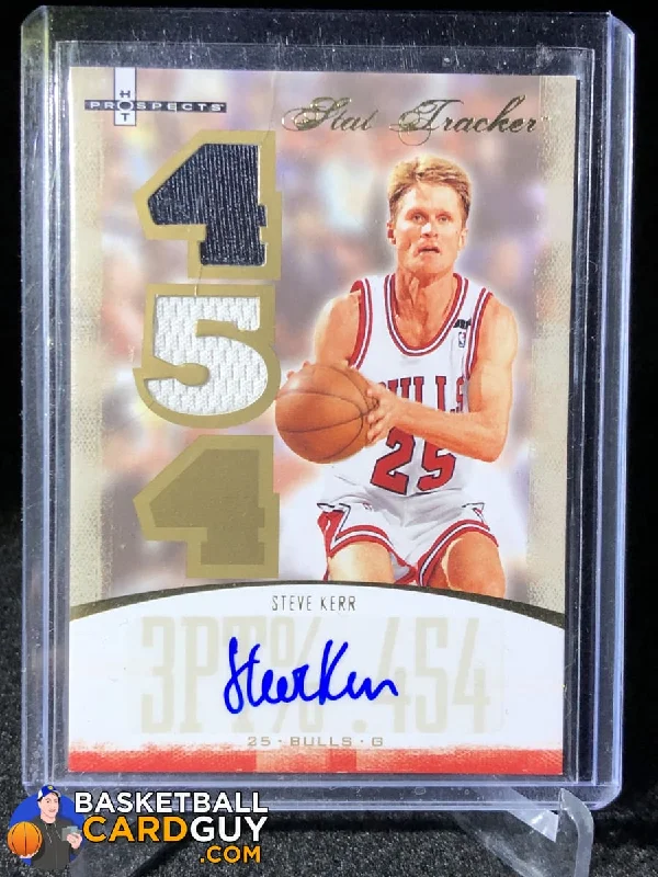 Men's basketball uniform player deal -Steve Kerr 2007-08 Fleer Hot Prospects Stat Tracker Jersey Autographs #/50