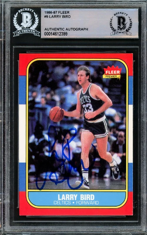 Men's basketball card pro assortment -Larry Bird Autographed 1986-87 Fleer Card #9 Boston Celtics Beckett BAS #14612399