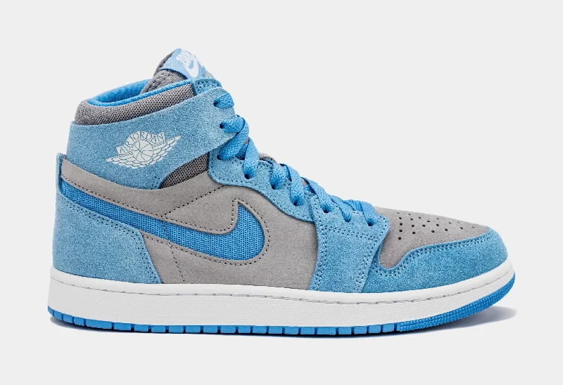 Basketball shoes designer -Air Jordan 1 Zoom CMFT 2 University Blue Mens Lifestyle Shoes (Grey/Blue)