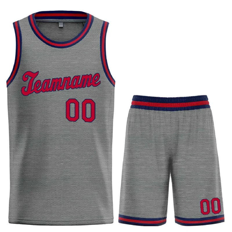 Custom Dark Gray Maroon-Navy Classic Sets Sports Uniform Basketball Jersey