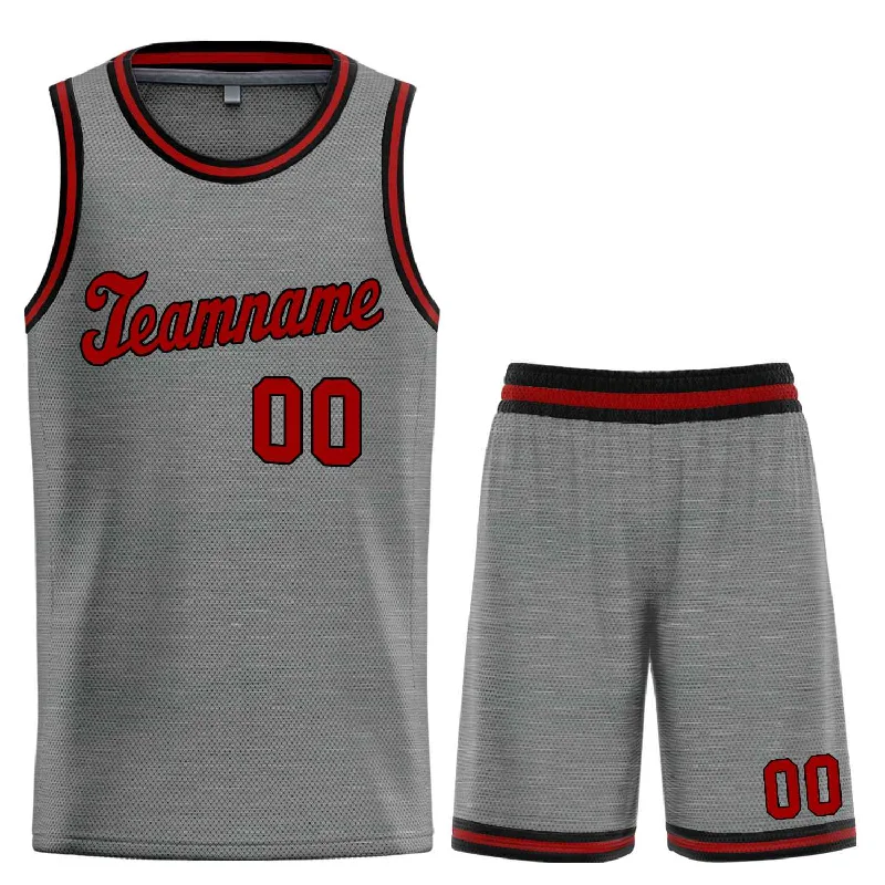 Men's basketball uniform team merchandise -Custom Dark Gray Maroon-Black Classic Sets Sports Uniform Basketball Jersey