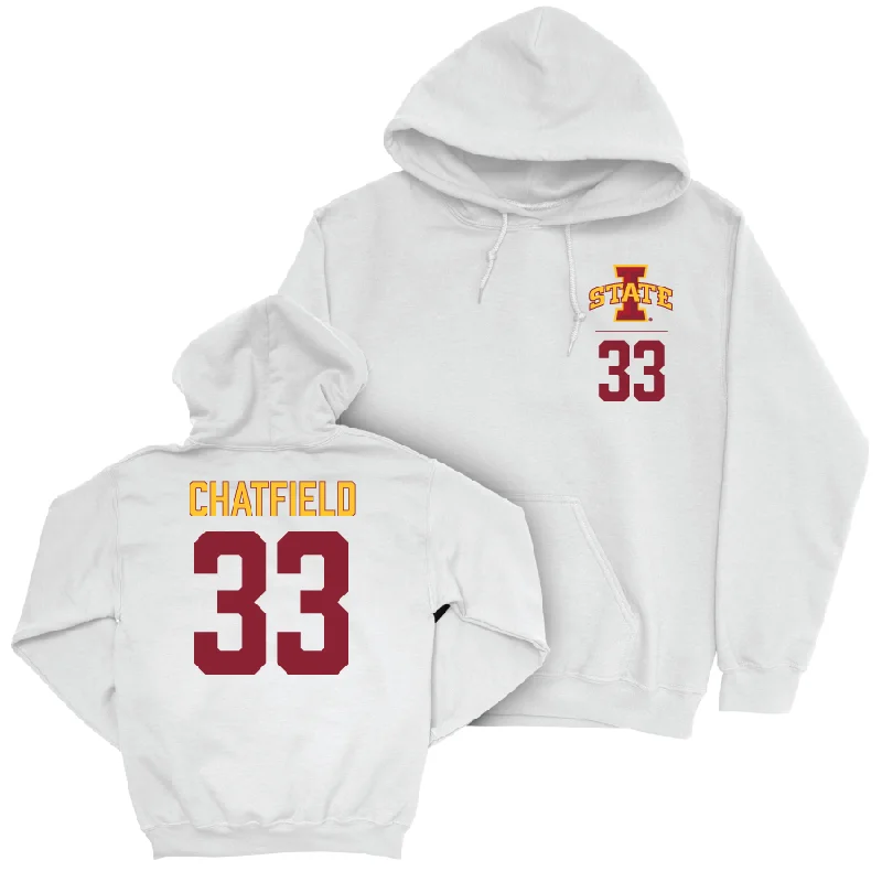 Men's hoodies lightweight-performance -Iowa State Men's Basketball White Logo Hoodie  - Brandton Chatfield