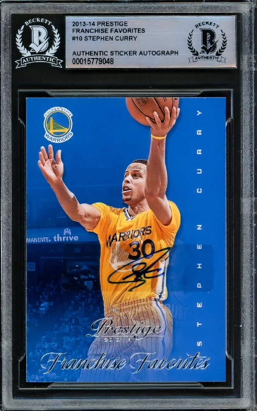 Men's basketball card special insert -Stephen Curry Autographed 2013-14 Panini Prestige Card #10 Golden State Warriors Beckett BAS #15779048