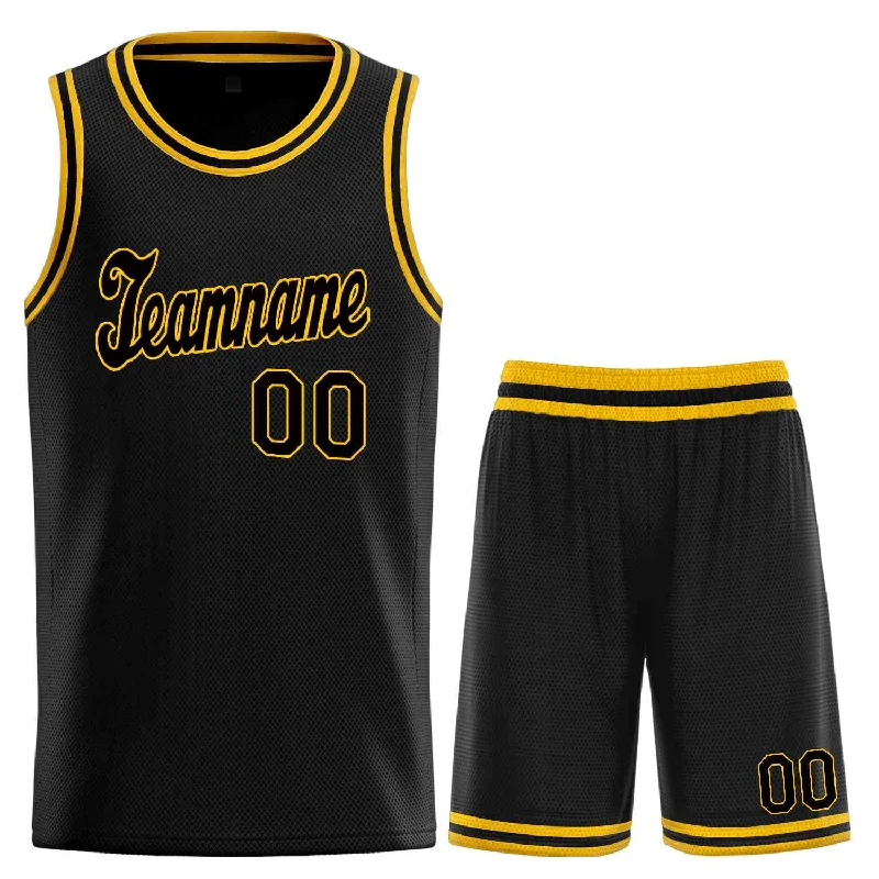 Men's basketball uniform lightweight jerseys -Custom Black Yellow Classic Sets Sports Uniform Basketball Jersey