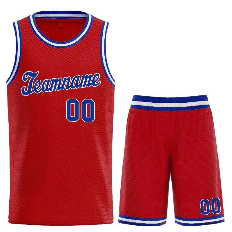 Men's basketball uniform lightweight uniform -Custom Red Royal-White Classic Sets Sports Uniform Basketball Jersey