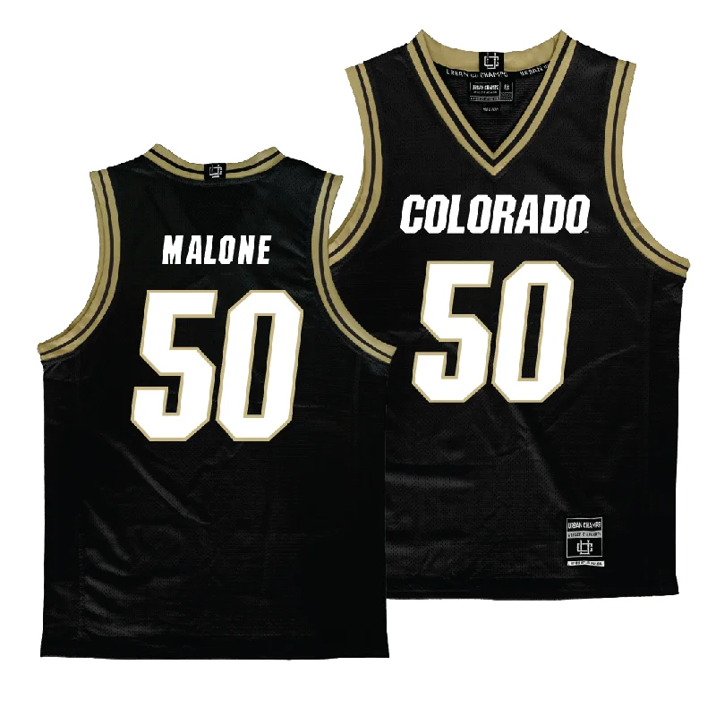 Men's basketball uniform custom jerseys -Colorado Men's Black Basketball Jersey  - Elijah Malone