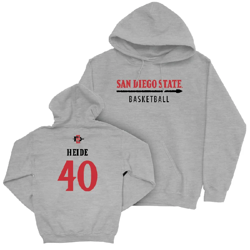 Men's hoodies active-comfort -SDSU Men's Basketball Sport Grey Classic Hoodie - Miles Heide #40