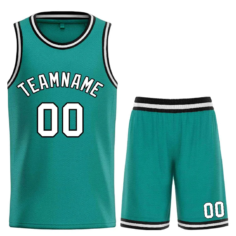 Men's basketball uniform team outfit -Custom Teal White-Black Bull Classic Sets Basketball Jersey