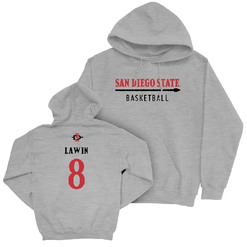 Men's hoodies cooling-comfort -SDSU Men's Basketball Sport Grey Classic Hoodie - Cam Lawin #8