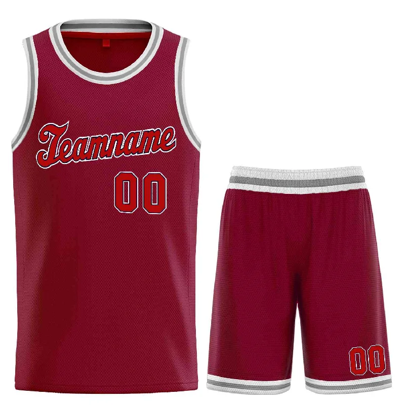 Men's basketball uniform player jerseys -Custom Maroon Black Classic Sets Sports Uniform Basketball Jersey