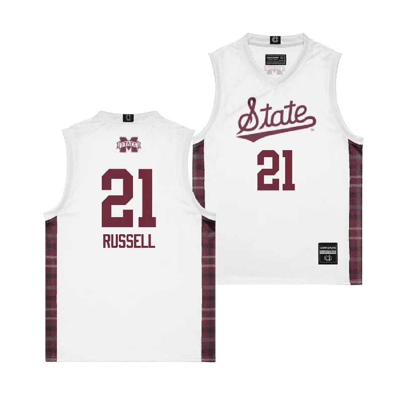 Men's basketball uniform team merchandise -EXCLUSIVE: Mississippi State Winter Edition Basketball Jersey - MJ Russell