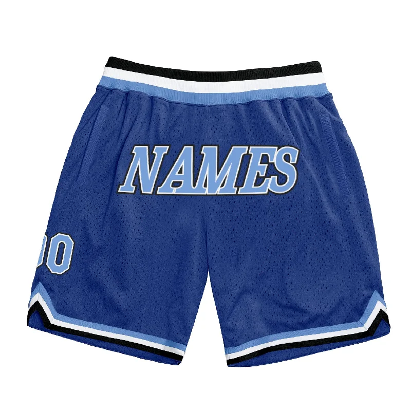 Men's basketball shorts cooling-rugged -Custom Royal Light Blue-White Authentic Throwback Basketball Shorts