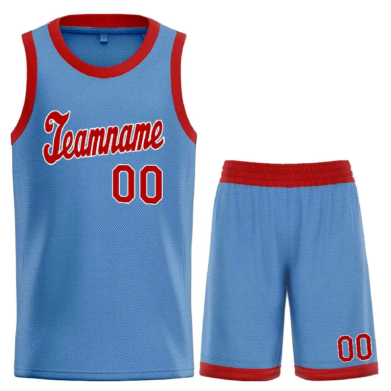 Men's basketball uniform custom clothing -Custom Light Blue Red-White Classic Sets Sports Uniform Basketball Jersey