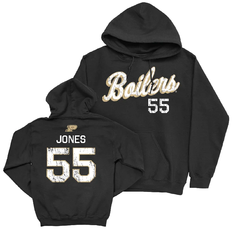 Men's hoodies modern -Men's Basketball Black Script Hoodie - Lance Jones | #55