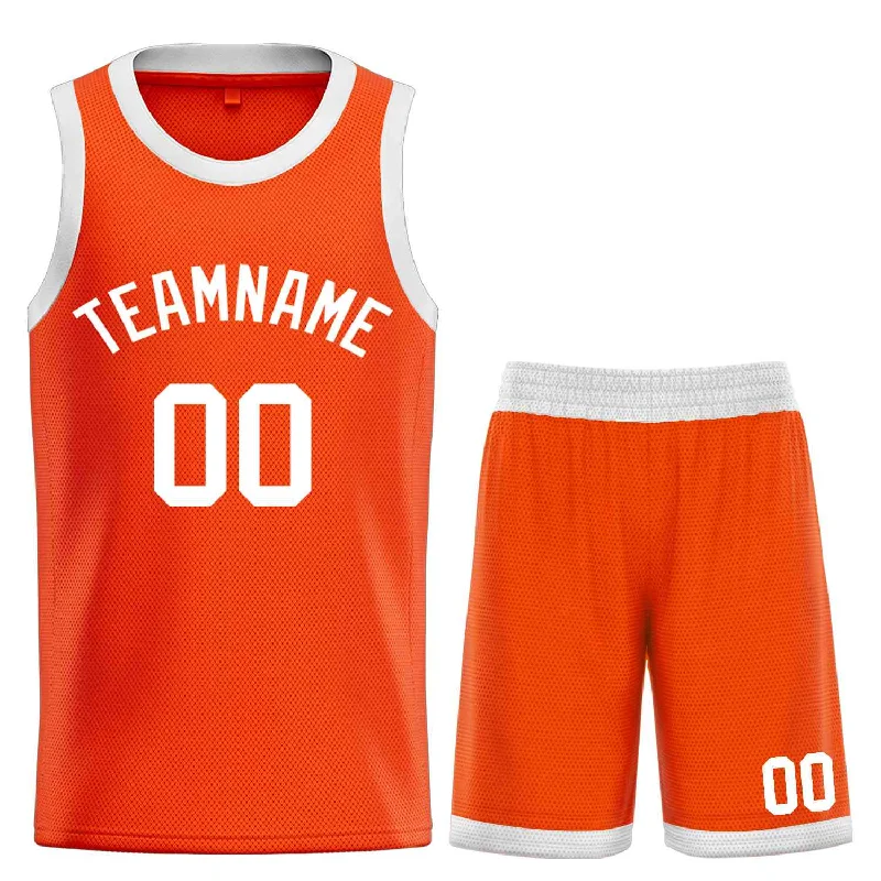 Men's basketball uniform high quality outfit -Custom Orange White Bull Classic Sets Basketball Jersey